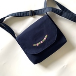 g様専用　ショルダー紺×手刺繍ミニ薔薇差額分