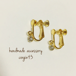 simple！一粒キラリ イヤリング（gold）