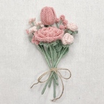お水がいらない毛糸のお花/ローズピンクブーケ/ギフト 枯れないお花 母の日 父の日 バレンタイン 誕生日 プレゼント 卒業式 敬老の日 クリスマス 推し活 ピンク 贈り物