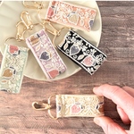 インド刺繍リボン キーホルダー ファスナーチャーム バッグチャーム ミニスマホストラップ いちご