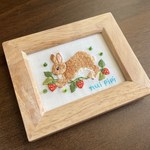 うさぎ 刺繍 フレーム いちご ナチュラル かわいい インテリア ハンドメイド ギフト