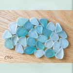 天然シーグラス【中粒】「マーメイド・コイン」Blue  ✼25