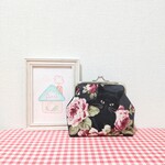 がま口(黒猫ちゃんと薔薇＊ブラック)