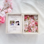 【両親贈呈品・写真入れOK】思い出に残るお花のフォトボックス（桜)誕生日祝い　引越し祝い　子育て感謝状　結婚祝い　アーティフィシャルフラワー