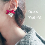 選べるリボンのパールイヤリング