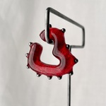 HEART earcuff ( Metal red Heart / メタルレッドハート ) // 片耳用  ( 右耳 )