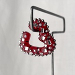HEART earcuff ( Decoration heart ・Imperial red )// 片耳用 