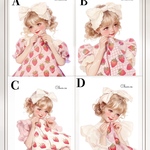 chan.ce オリジナルステッカー　　9種9枚入り  ほどけない❤️いちごの赤い糸🍓　　ロマンチックガーリー　人物ステッカー　春　ピンク　イチゴ　苺　女の子ステッカー