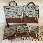 【a様オーダー品】★入園入学体育着袋はしセット道具絵本バッグ上靴入れランチョンマット★海竜ミントグリーン