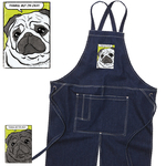 【メッセージ】アメコミ風　パグ　デニムエプロン　PUG
