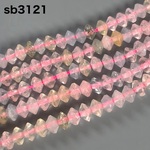 天然モルガナイト 双円錐形 多面カット 3×4ミリ 連 sb2115