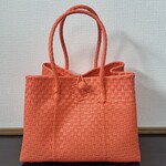 まるごと洗えるバッグ　プラカゴ　メルカド　トートバッグ　パサールバッグ　Lサイズ コーラルオレンジ