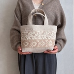 【ベージュ】上品インド刺繍リボン2wayヌビトート | ショルダー | マグネットボタン付きインド刺繍　ヌビ　ヌビバッグ　ヌビトートバッグ　インド刺繍リボンバッグ　ベージュ