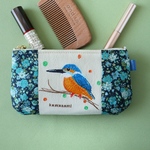 カワセミ　刺繍ポーチ　野鳥　再販