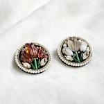 【Flame Tulip】チューリップの額装　春の花刺繍ブローチ⭐︎受注制作