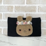 うさぎ もこもこアップリケポーチ