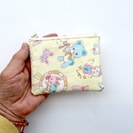 超便利ラミネートミニポーチ❣️くまちゃん🧸10cmファスナー　裏面クリア生地