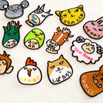 刺繍お名前ワッペン3枚セット：ドヤ顔な干支12種