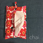 ◇再販◇北欧の花柄ティッシュボックスカバー レッド系