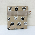 少し大きめナースポケット☆ ＜ ＊ラミネート生地で丈夫♪＞フレンチブルドッグ♪茶