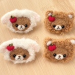 （受注制作）モコモコくまちゃんのブローチ🧸🍎