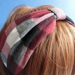 えんじチェック　りぼんカチューム