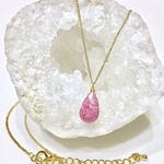 Ruby.〜天然石ロックタイプルビーのワンポイントネックレス〜