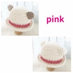 ベビー＆キッズ コットンの帽子＊PINK◇お耳のお色が選べます✩⋆*॰🐻⋆｡˚✩
