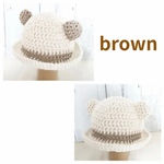 ベビー＆キッズ コットンの帽子＊BRAUN◇お耳のお色が選べます✩⋆*॰🐻⋆｡˚✩