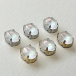 【1個】8×6mm台座付きラメラインストーン･ホワイト