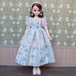 NO.351 22㎝ドール服 花柄のドレスワンピース＆小物セット