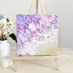 「花海-あけぼの-」　15㎝　テクスチャーアート　海のアート　お花のインテリア　壁掛けインテリア