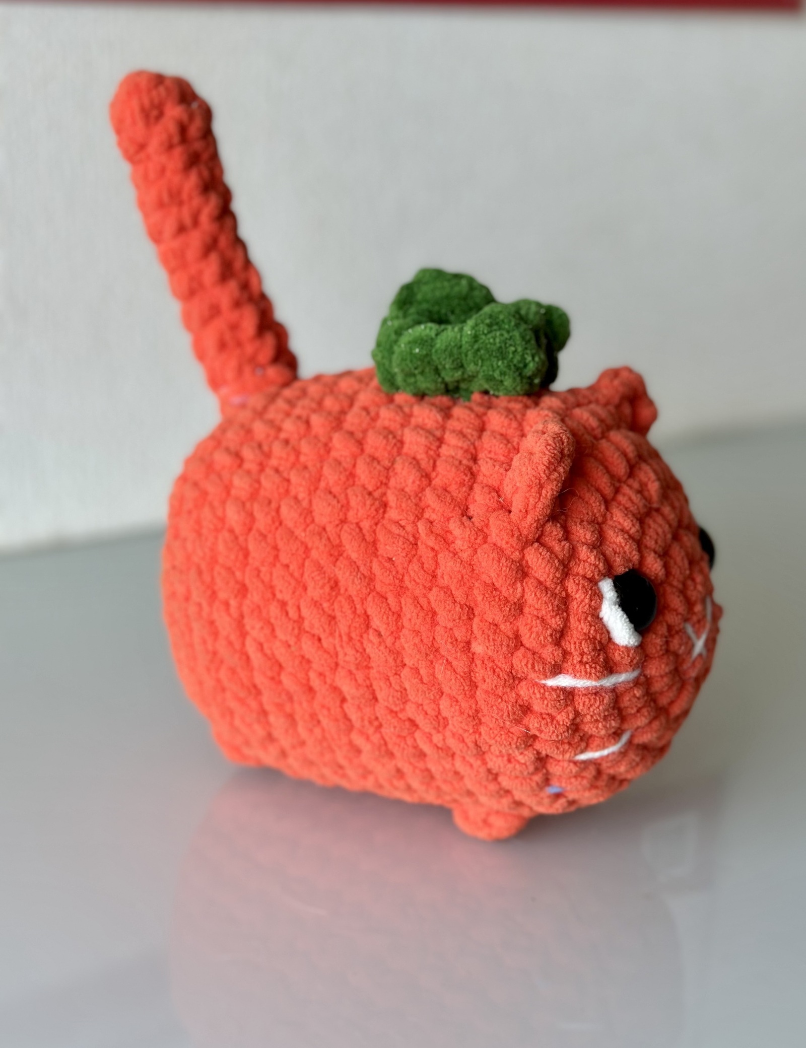 みかん猫 あみぐるみ 手編み ぬいぐるみ｜インテリア・ギフトに