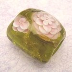帯留め『水中花』緑