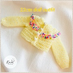 yellow カラフルポンポンニット   22cmドールアウトフィット 22cmドール服