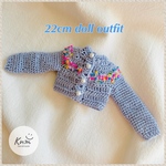 blue カラフルポンポンニット   22cmドールアウトフィット 22cmドール服