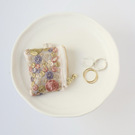 ミニミニポーチ　ファスナー6cm×5cm インド刺繍リボン　からし色