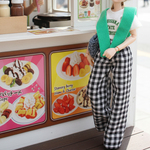 【22cmドール用 】テーパードパンツ ギンガムチェック｜着回し 大人カジュアル 着せ替え人形 ハンドメイド チェック柄 きれいめ