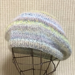 🎄SALE🌟新色✨マルチミックスのアルパカウールで編んだフワフワ♪ベレー帽/col.1/再販