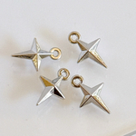474)スターチャーム（11×7mm・10個）/ シルバー / ピアス・イヤリング素材