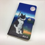 手帳型スマホケースS/M　ボン侍 夜明け前