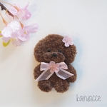 【受注製作】🌸桜Ver.🌸 テディベア風 もこもこトイプードル（ブローチorバッグチャーム）