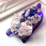 猫の日セール5日間開催中です♡ 夜桜にゃんこ置物　ペーパーウェイト🐈‍⬛🌸🌙うるつやにゃんこヾ(๑╹◡╹)ﾉ"
