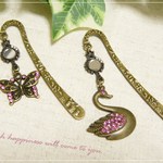★再販★　☆アンティーク調キラキラ手鏡のブックマーク☆