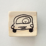 車でおでかけ 犬 ビションフリーゼのはんこ Stamp スケジュール帳 日記 手帳 文房具 ハンコ スタンプ Mamitaro