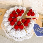 (再販43)フェルト☆いちごケーキ6ピース