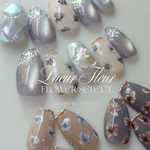 選べる3color✨ Lueur Fleur💐🫧　フラワーネイル　マグネットネイル　フラッシュネイル　上品ネイル　フレンチネイル　前撮り　ブライダル　春ネイル
