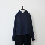 ☆SALE☆日本製コットン100％ミニ裏毛ニットオーバーサイズスリットヘムパーカー