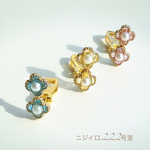 [片耳用]HANAcute イヤーカフ(備考欄にて上下色指定＊青黄紫)