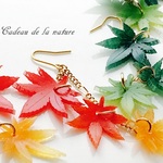 紅葉（もみじ）のグラデーションピアス